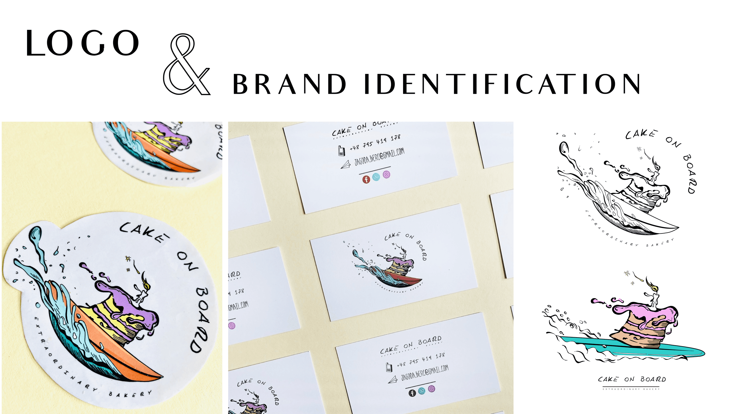 Cake On Board logo and brand identification designs