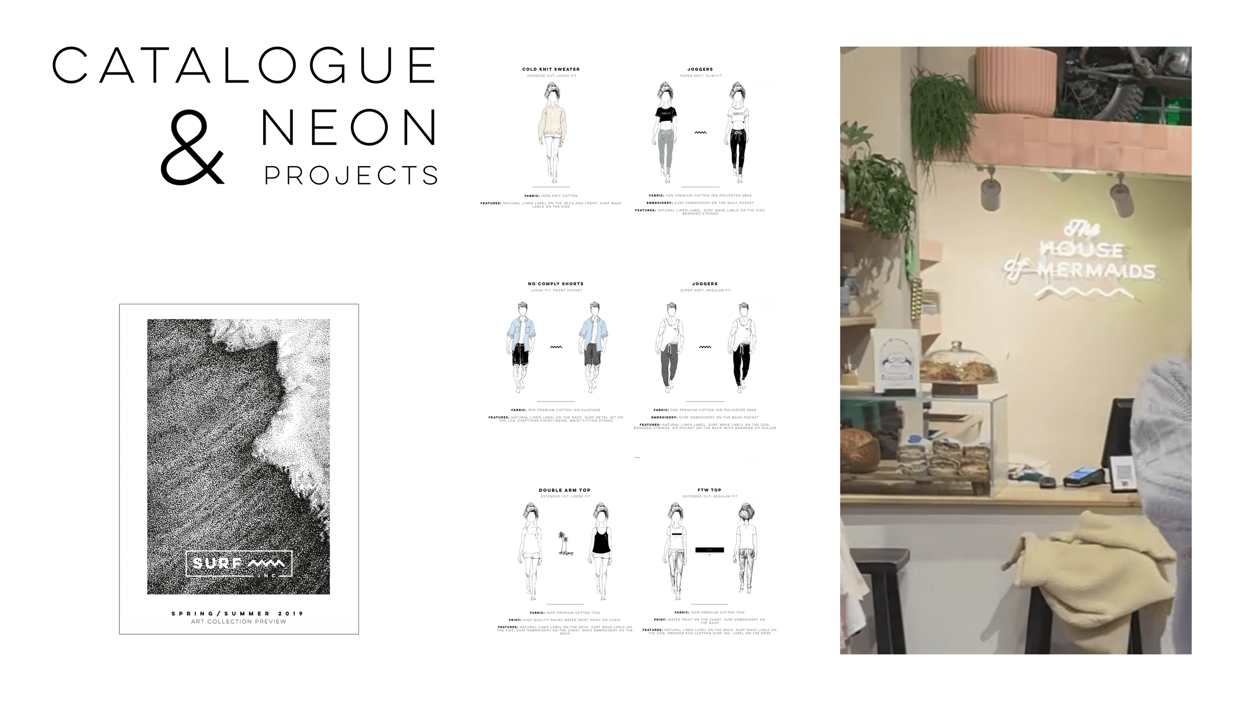 Drawings showcasing the Surf Inc collection